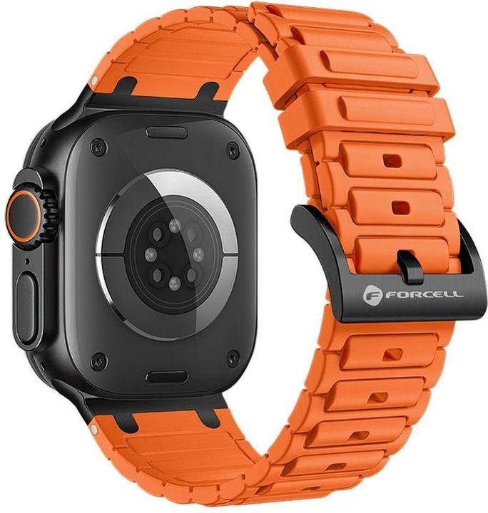 Actual product image Forcell Strap F-DESIGN FA06 silicone strap for APPLE Watch 42 / 44 / 45 / 49 mm orange (Silicone)