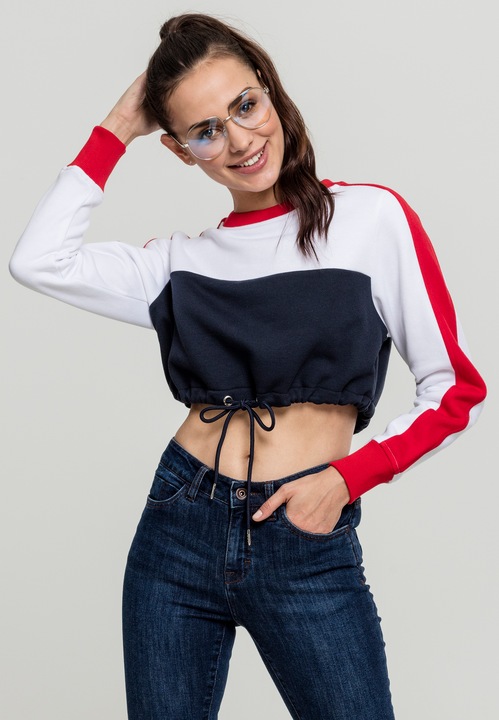 Produktbild Urban Classics Ladies Cropped 3-Tone Stripe Crew (L)