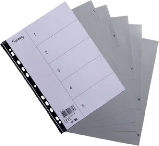 Immagine prodotto Lyreco Register Kunststoff grau 1-5 A4