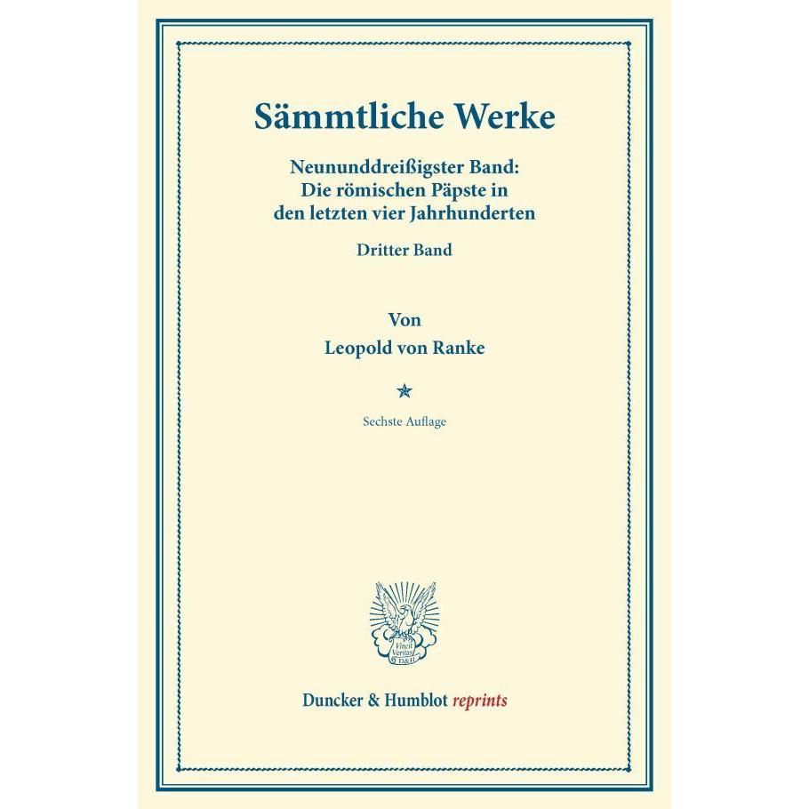 Sämmtliche Werke., Fachbücher von Leopold von Ranke