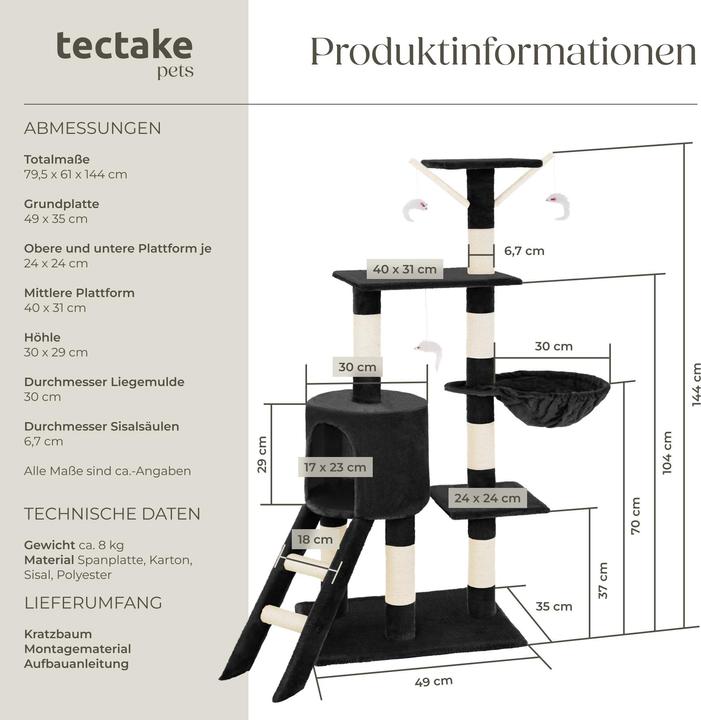Actual product image tectake Dominik (144 cm, Black)