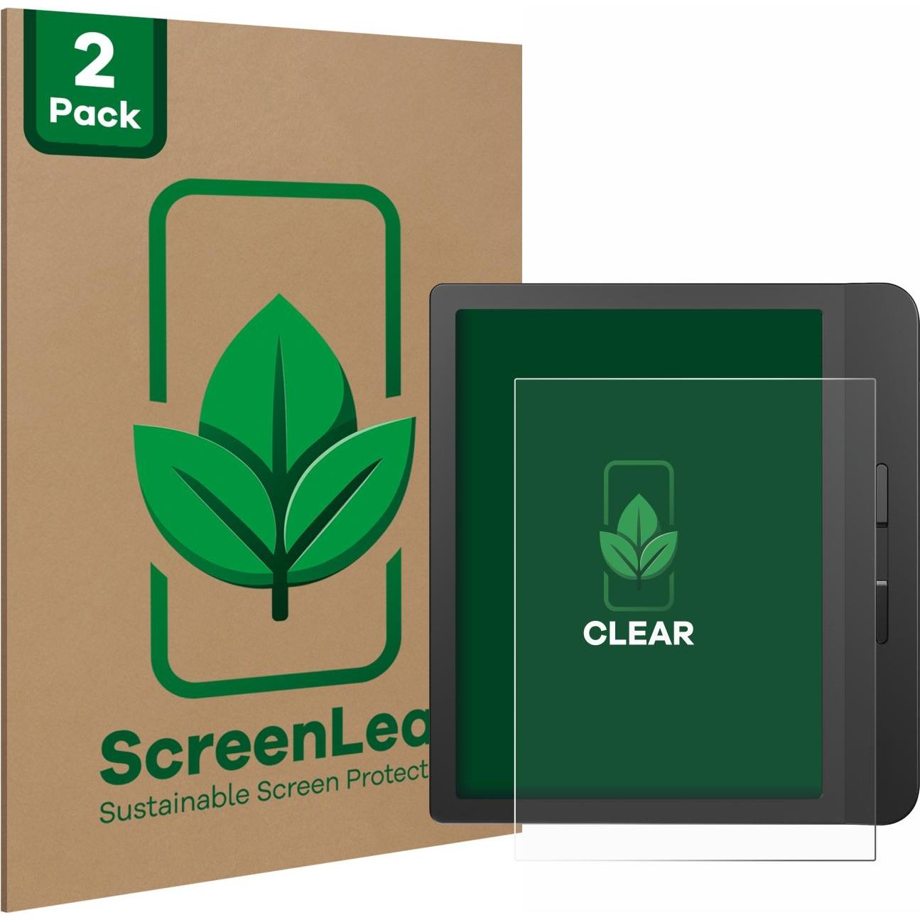 ScreenLeaf Schutzfolie nachhaltiger Displayschutz Display Schutz Folie Klar Transparent, eReader Zubehör, Transparent