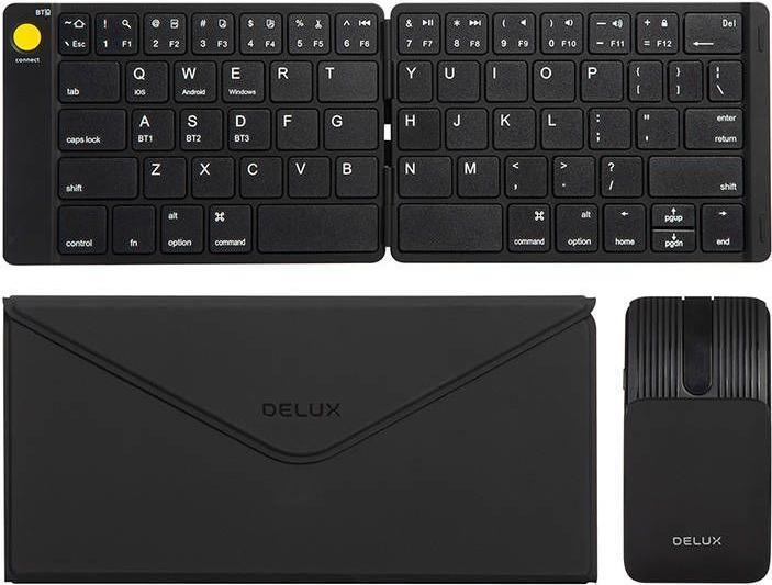 Produktbild Delux Set Wireless foldable Keyboard KF10 and mouse MF10PR (Eng. Int., Kabellos)