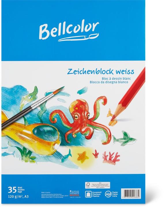 Bellcolor Drawing pad white A3 (120 g/m²)