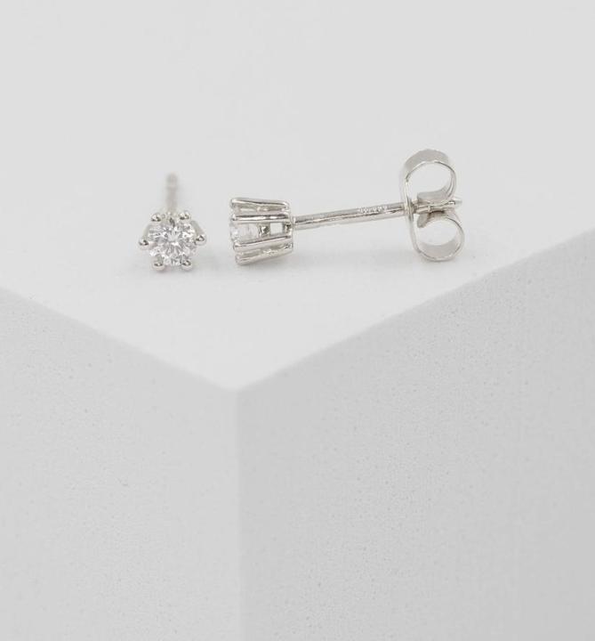 Produktbild Muau Solitaire earrings 6-handle setting white gold 750 diamonds 0.20ct. 5mm (Weissgold 750)