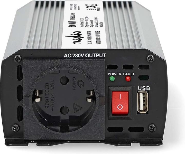 Immagine prodotto Nedis Inverter di potenza a onde sinusoidali modificate - Tensione di ingresso: 12 V DC - Connessione di