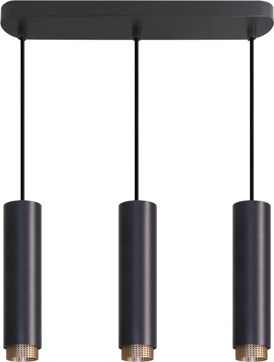 Luxula LED-Pendelleuchte, schwarz/gold, 3-flammig (GU10)