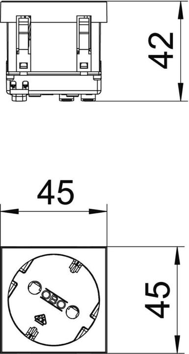 Actual product image OBO Bettermann STD-D3S MZGN1 Socket outlet 33° 1-fold protective contact 6120077