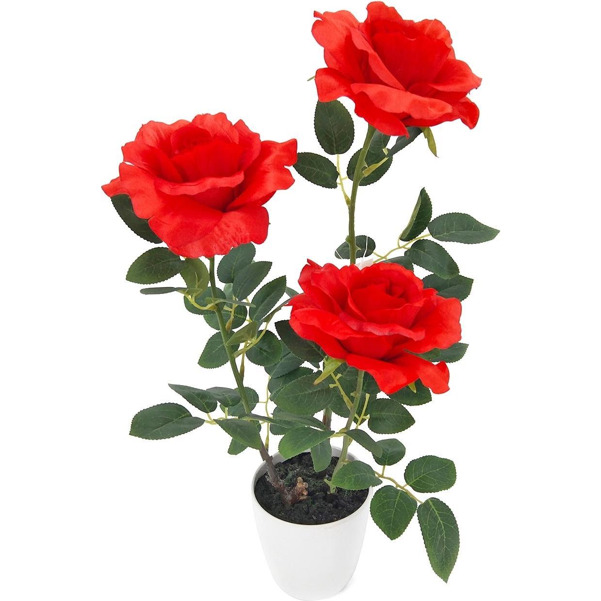 NTK-Collection, Kunstpflanzen, Kunstblume Rosen im Topf (48 cm)