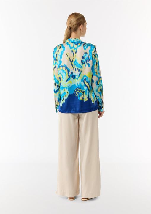 Actual product image Comma Bluse Satinbluse mit Hemdkragen und All-over-Print (44)
