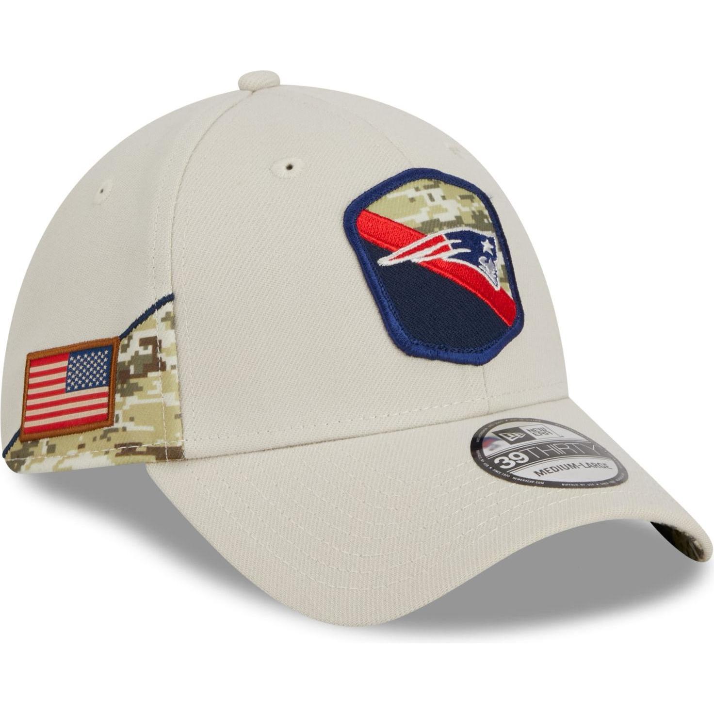Thumbnail - New Era, Herren, Cap, 39Thirty Cap Salute to Service New England Patriots, Beige, (M)