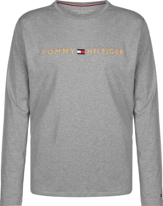 Immagine prodotto Tommy Hilfiger Maglietta Cn Ls Tee Logo Gold Uomo, Grigio medio, L (L)