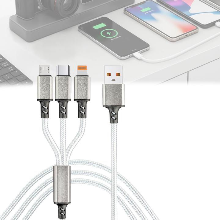 Actual product image Ideoon 3 in 1 USB Kabel (1.20 m, USB 2.0, 25 W)