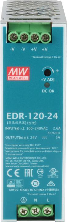 Produktbild LevelOne ind. Netzteil POW-2441 24VDC DIN-Schiene (120 W)