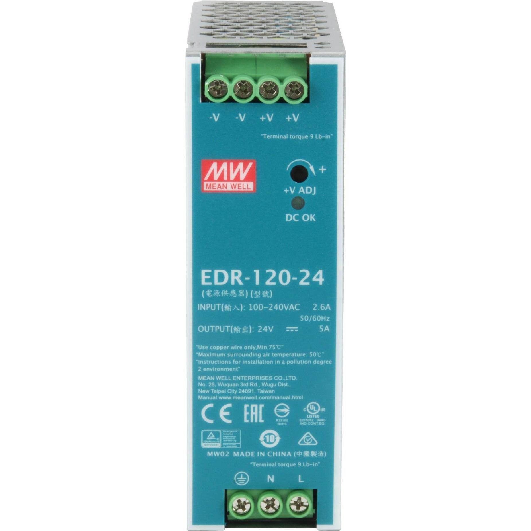 LevelOne ind. Netzteil POW-2441 24VDC DIN-Schiene (120 W), PC Netzteil, Silber