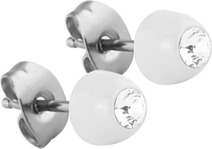 Actual product image Star Piercing Ear stud Supernova Pure White with Swarovski crystal silver (without brass, Titanium)