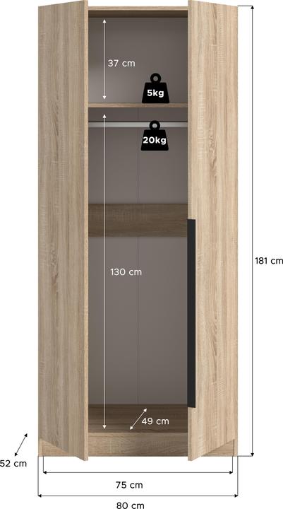 Produktbild Xonox Home Kopenhagen (80 x 52 x 181 cm)