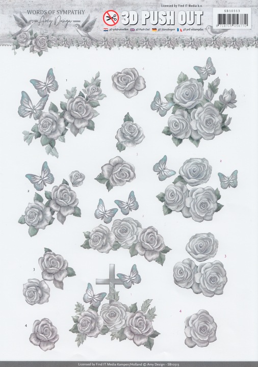 Produktbild Amy Design 3D-Stanzbogen-Set "Words of Sympathy" (2 x)