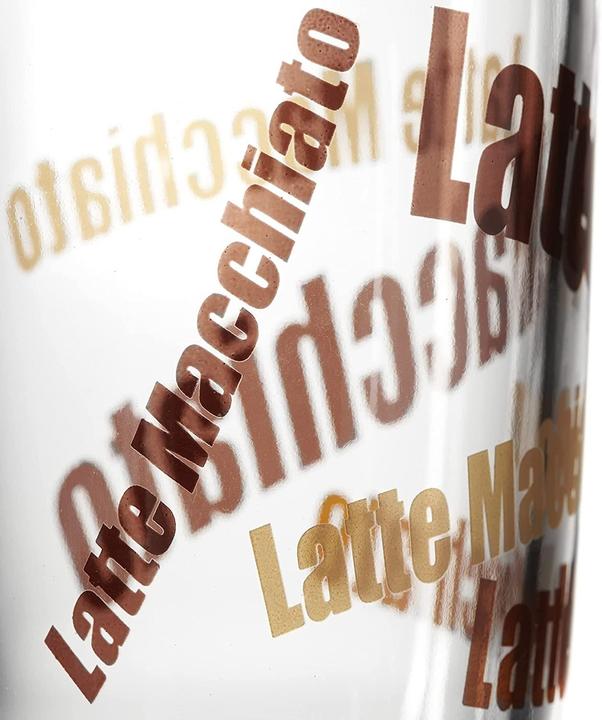 Produktbild Leonardo Latte Macchiato-Glas Napoli mit Text 380 ml, Transparent (380 ml, 1 x)