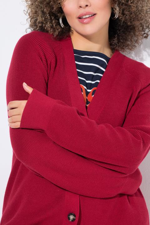 Produktbild Ulla Popken Strickjacke, Knöpfe, V-Ausschnitt, Langarm (46, 48)