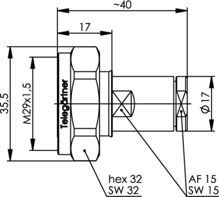 Produktbild Telegärtner Stecker 7/16 gerade 50 Ohm