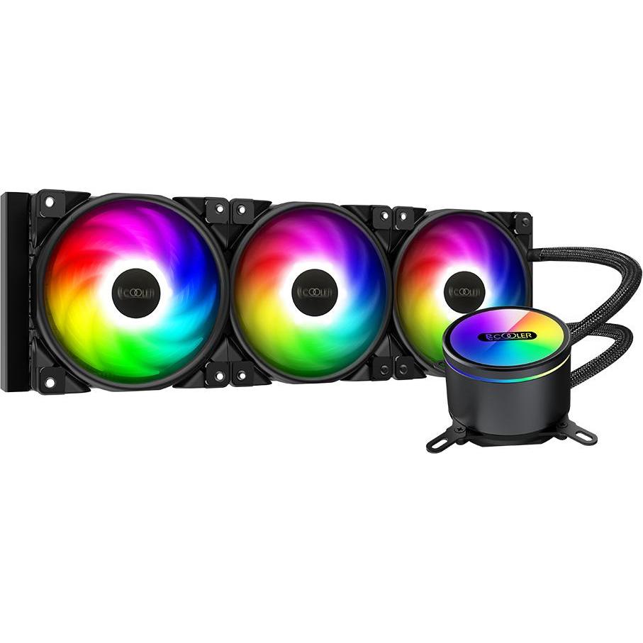 Pccooler GI-CX360 ARGB AIO, Raffreddamento ad acqua CPU, Nero