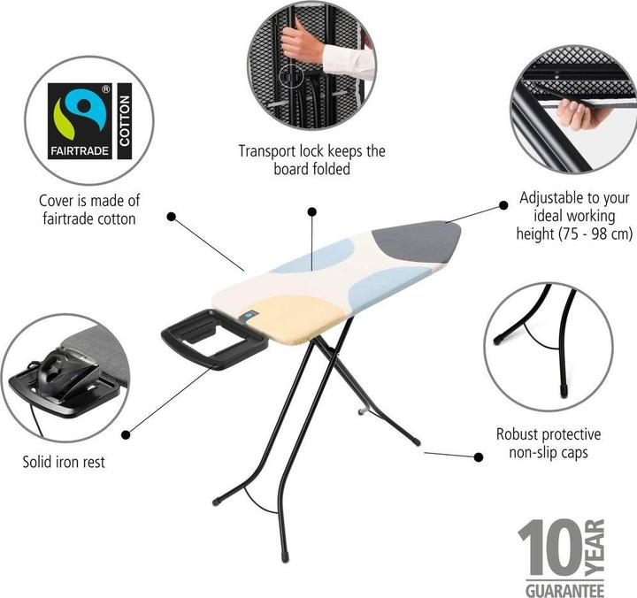 Immagine prodotto Brabantia Ironing Board Solid Steam Iron Rest (124 x 45 cm)
