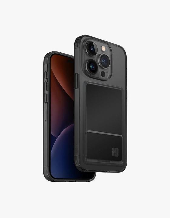 Actual product image Uniq etui Air Fender ID iPhone 15 Pro 6.1" szary/smoked grey tinted Cardslot (Apple iPhone 15 Pro)
