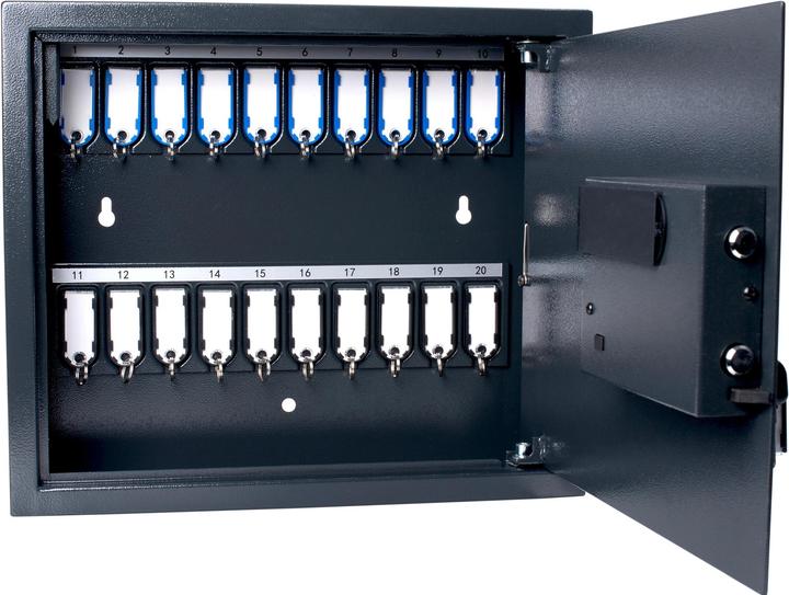 Actual product image pavo High Security key safe grey with 20 hooks electronic lock