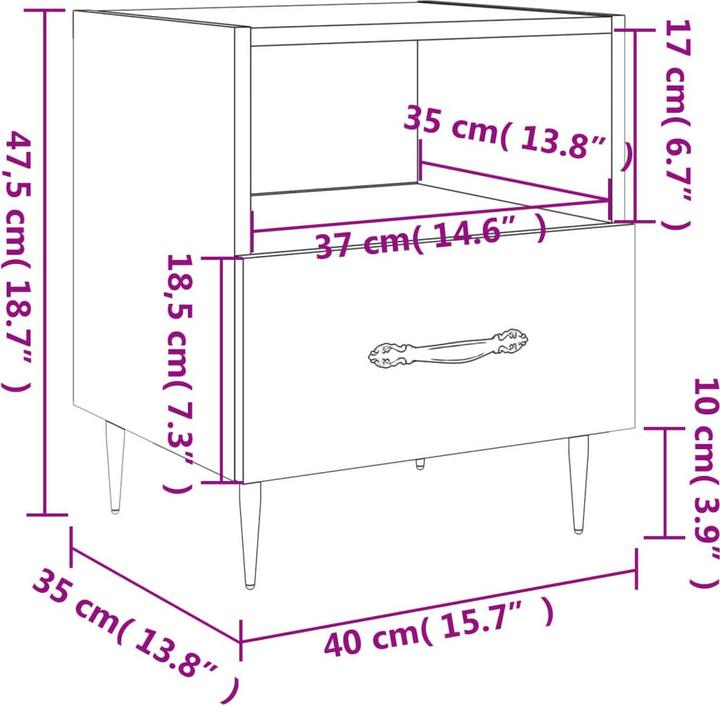 Immagine prodotto vidaXL Nachttisch (40 x 35 x 47.50 cm)