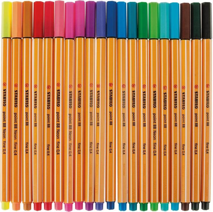 Immagine prodotto STABILO Fineliner punto 88, 20 Zebrui Neon (Multicolore, 20 x)