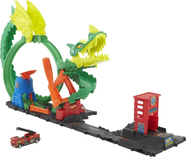 Actual product image Hot Wheels City dragon attack playset