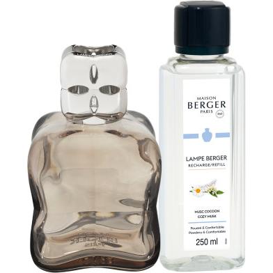 Maison Berger, Diffusore Di Aromi, Lampe Berger - Giftset - Cosy Marron (4842) (250 Ml)