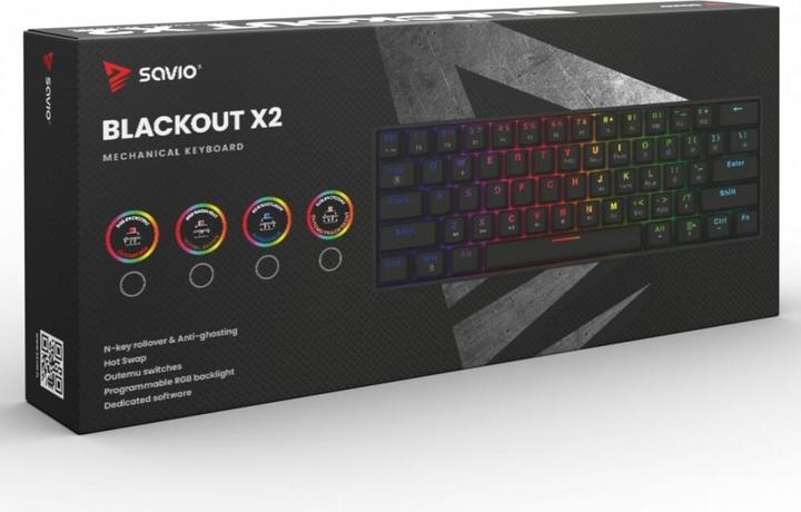 Actual product image Savio Blackout X2 Blue (Eng. Int., Cable)