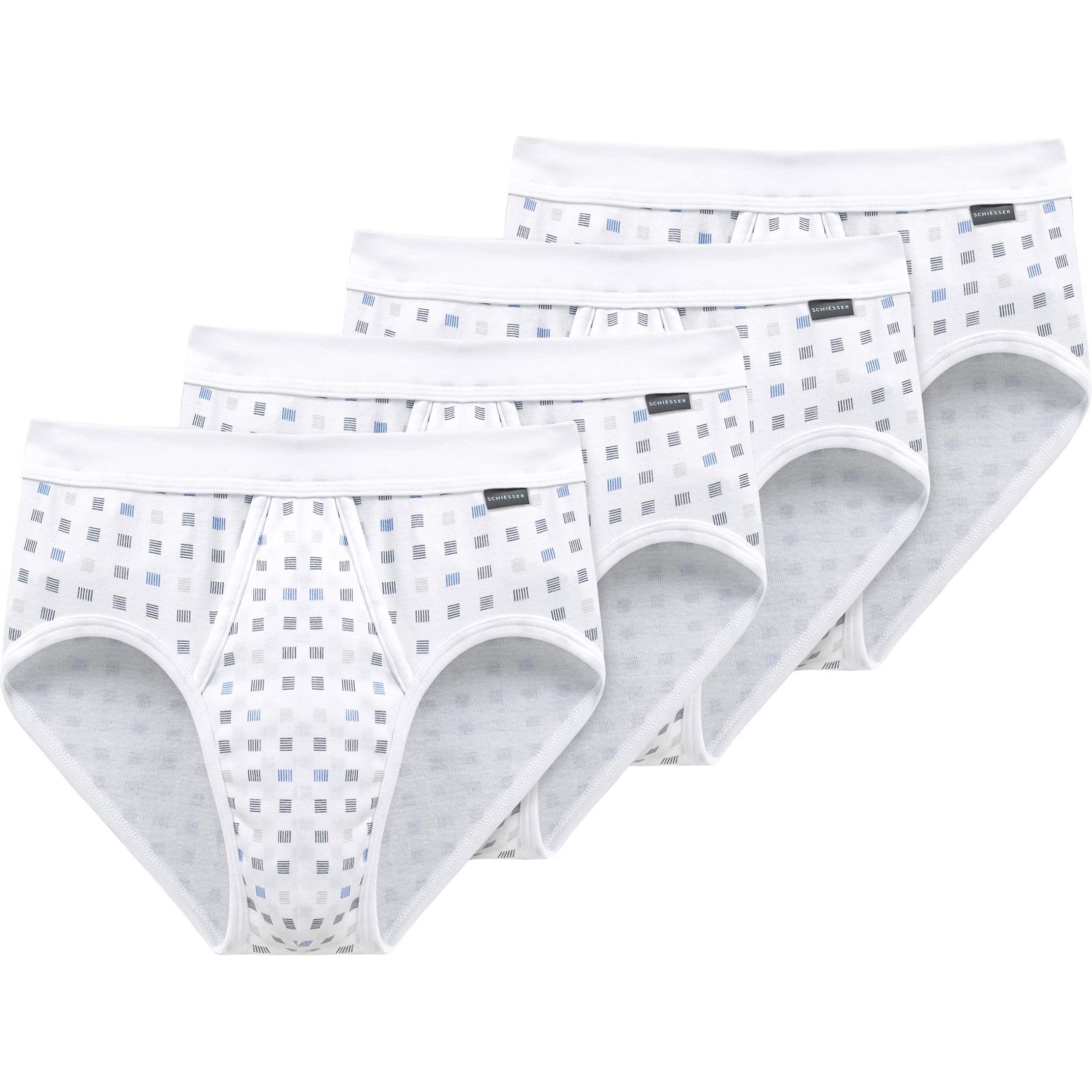 Schiesser, Herren, Unterhosen, 4er Pack Cotton Essentials Feinripp Sportslip, Weiss, (3XL, 4er Pack)