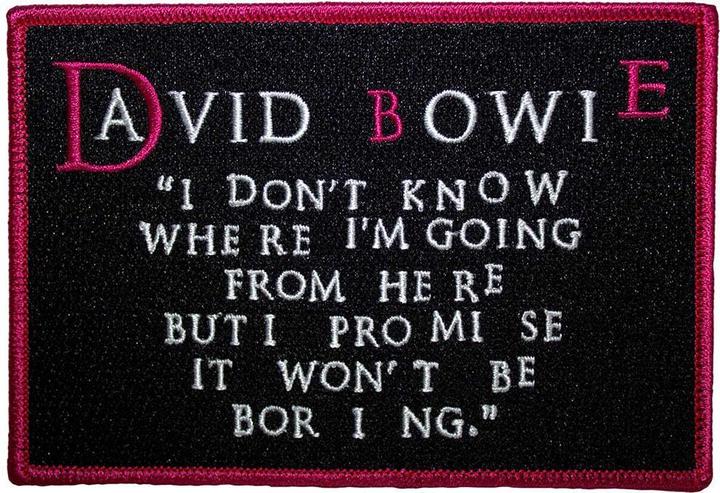 Actual product image David Bowie I Dont Know Where I'm Going Iron On Patch (1 pcs., 7.90 x 12 cm)