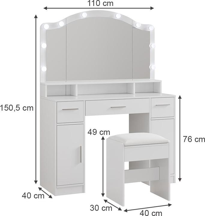 Image du produit Vicco Lumira (110 x 40 x 150.5 cm)