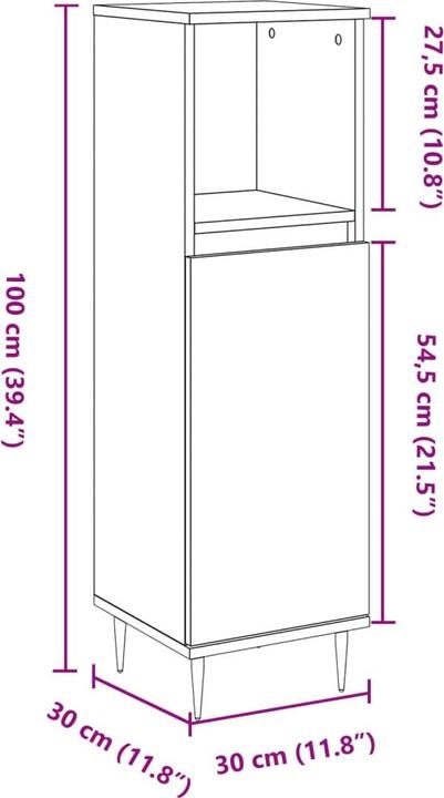 Actual product image VidaXL Badschrank 30 x 30 x 100 cm (30 x 30 x 100 cm)