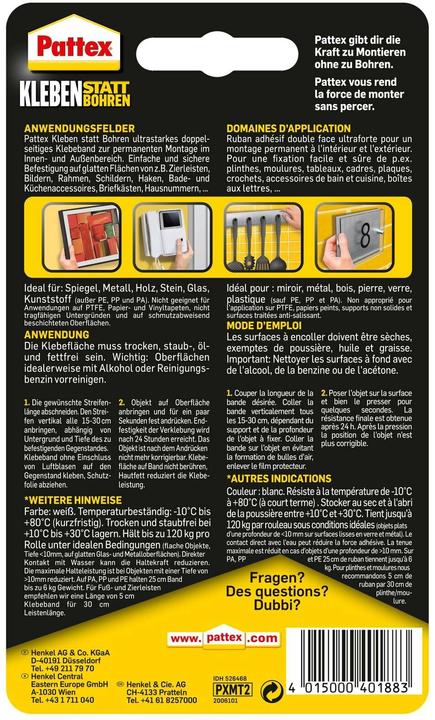 Produktbild Pattex Kleben statt Bohren Klebeband (19 mm)