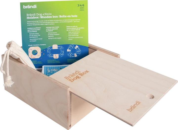 Immagine prodotto Brändi Scatola di legno per cani 3in1 (Tedesco, Francese, Italiano, Inglese)