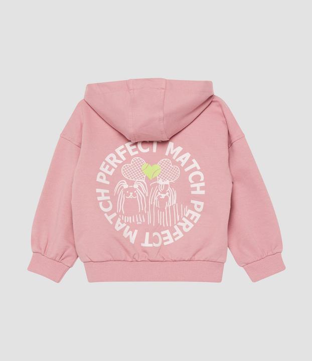 Produktbild s.Oliver Sweatshirt Jacke Oversized Kapuzen-Sweatjacke mit Front- und Rückenprint (98)