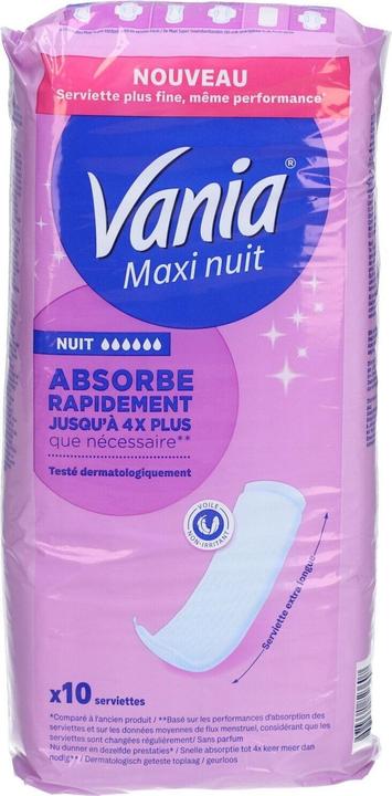 Produktbild Vania Maxi Night Sanitary Pads 10 Pieces Thinner (10x)