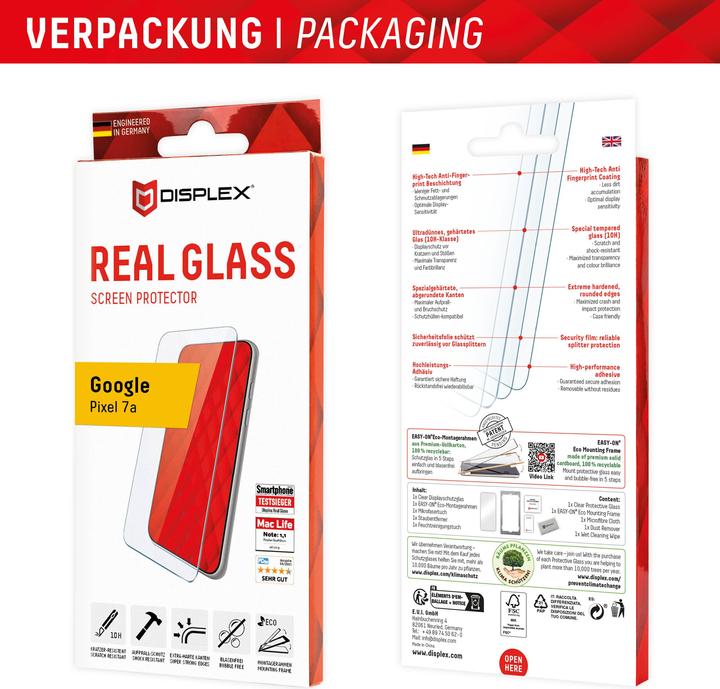 Produktbild Displex Real Glass, 2D Panzerglas (1 Stück, Google Pixel 7a)