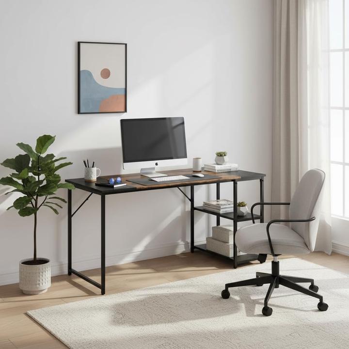 Image du produit FurnitureR Bureau à Hauteur Réglable Design Patchwork (140 x 60 x 74 cm)