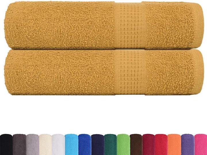 Immagine prodotto vidaXL Asciugamani da bagno 2 pz. Golden 100x150 cm 360 g/m² 100% cotone telo doccia (100 x 150 cm)