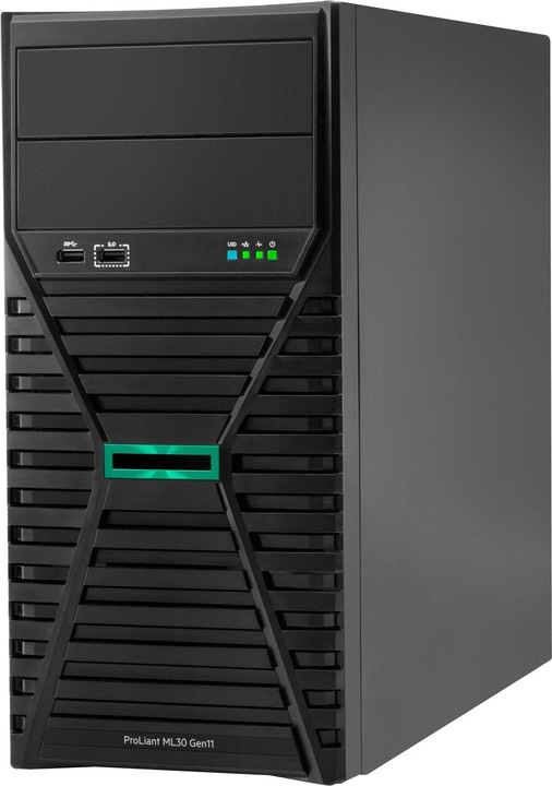 Produktbild HPE ProLiant ML30 Gen11 Tower Xeon E-2434 4-Core 3.4GHz 1x32GB-U 8xSFF Hot Plug 2x480GB SSD VROC 800 (Intel Xeon E-2434, 32 GB, Tower Server)
