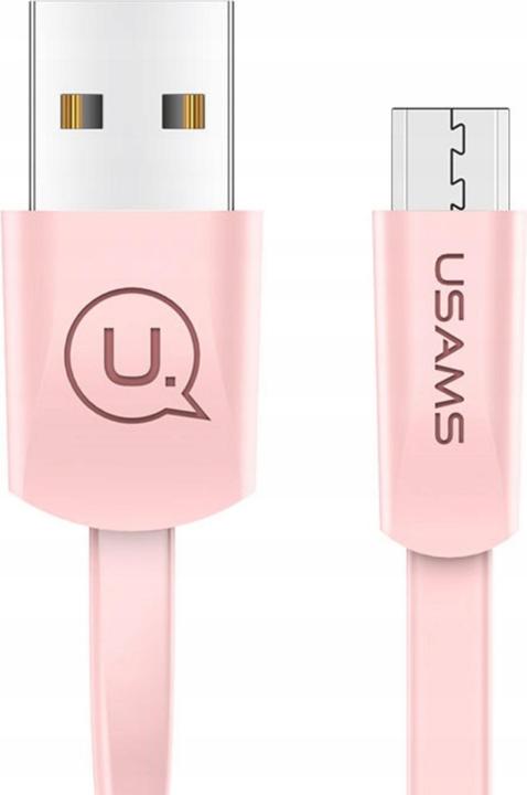 Produktbild Usams US-SJ201 U2 Micro Flat Data Cable 1.2m - Pink (1.20 m, USB 2.0)