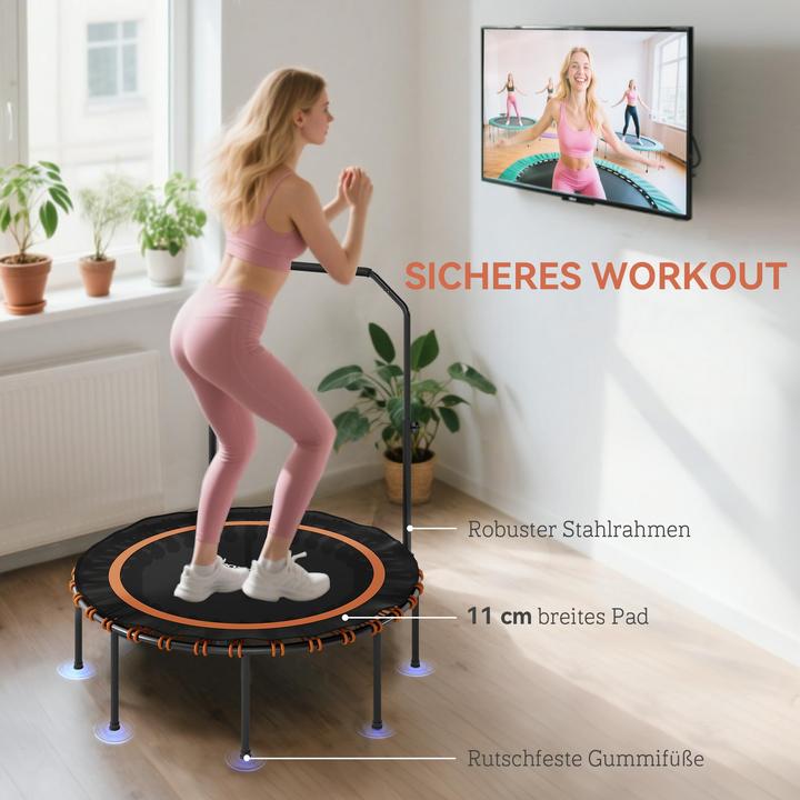 Immagine prodotto SportNow Fitness Trampolin Stahl, Kunststoff Schwarz+Orange (114 cm)