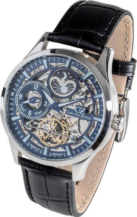 Immagine prodotto Carl von Zeyten CVZ0063BLS Friburgo Automatico Doppio Tempo (Orologio da polso analogico, 44 mm)