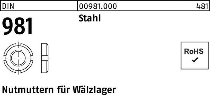 Productafbeelding Gegroefde moer DIN 981 KM 8 M 40x1.5 staal
